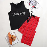 Homewear Anzug Weste Hose Pyjama Damen